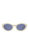 Prive Revaux Women’s Sunglasses with White Horn-Rimmed Frame and Blue Lens PR3004/G/S AXJ/KU