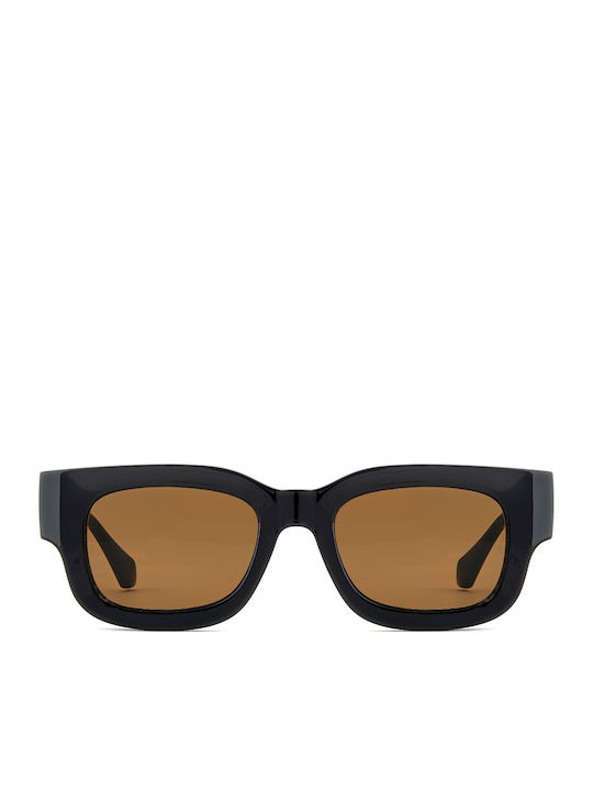 Prive Revaux Unisex Sunglasses with Black Horn-Rimmed Frame and Black Lens PR3006/G/S-80770