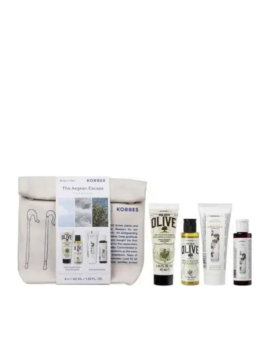 Korres The Aegean Escape Travel Set for Moisturizing & Body Cleaning 5 Pieces