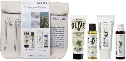Korres The Aegean Escape Travel Set for Moisturizing & Body Cleaning 5 Pieces