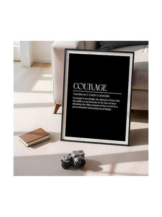 Quote Poster Courage Aristotle Pq143 21cm X 30cm Λευκό Κάδρο Pvc