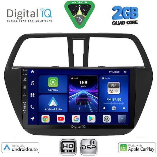 Digital IQ Car Audio System for Suzuki SX4 S-Cross 2014-2021 Bluetooth USB WiFi GPS Apple CarPlay Android Auto with 9" Touch Screen