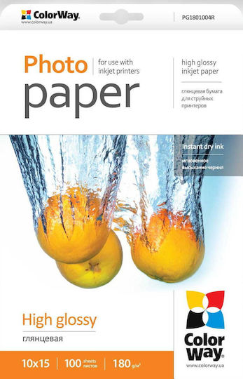 Colorway High Glossy Photo Paper 10x15 180g/m 100 Sheets