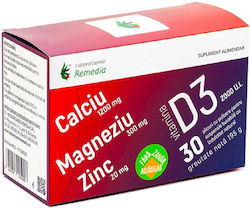Laboratoarele Remedia Calciu + Magneziu + Zinc + Vitamina D3 200ml 30 Plicuri Laboratoarele Remedia Calciu + Magneziu + Zinc + Vitamina D3 200ml 30 Plicuri