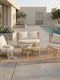 Garten- und Outdoor-Möbelsets Typsatz Wohnzimmer 4 Stück Beige mit Kissen