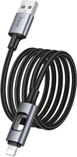 Hoco U144 LED USB-A to Lightning Cable Black 1.2m HOC-659567