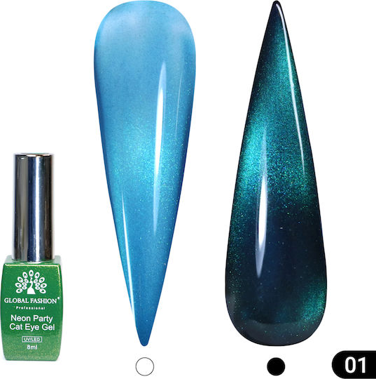 Global Fashion Ημιμόνιμο Βερνίκι Νυχιών 01 Cat Eye 8ml