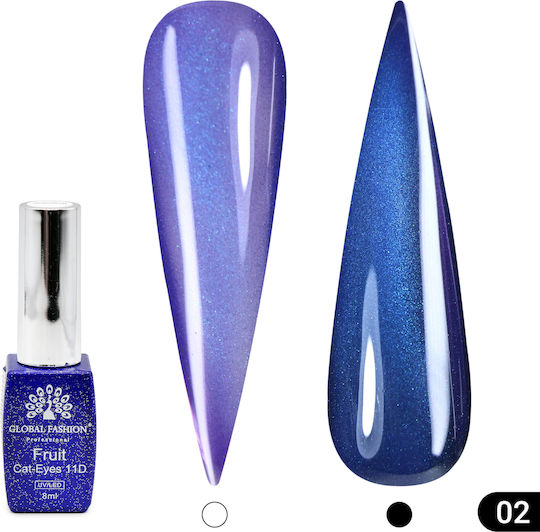 Global Fashion Ημιμόνιμο Βερνίκι Νυχιών 02 Cat Eye 8ml