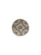 Decorative Round Plate Geometric Motif Boho White Made of Wicker Material 25x4x25cm