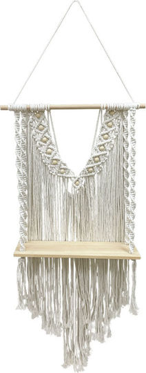 Marhome Macrame Hängendes Wanddekoration Ecru aus Stoff 80x45cm