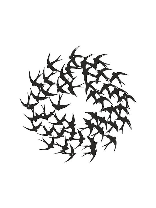 Pakketo Decorative Silhouette Swarm Pakooworld Black Made of Metal 50x0.15x50cm