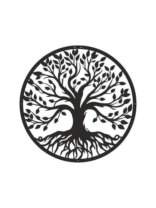Pakketo Διακοσμητική Σιλουέτα Treelife Pakooworld Μαύρη από Μέταλλο 80x1.5x80cm