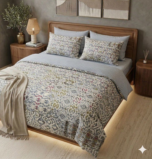 Module Cearceafuri De Pat Supraînălțate 250x270cm Albastru Deschis 4 Bucăți