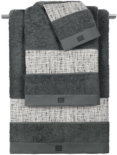Guy Laroche Σετ Πετσέτες Μπάνιου 3τμχ Anthracite Βάρους 500gr/m²