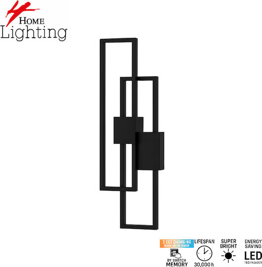 Home Lighting Frame Φωτιστικό Τοίχου με Ενσωματωμένο LED Μαύρο 50εκ.