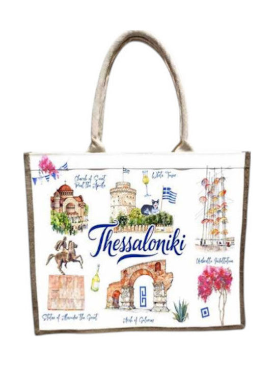 Reise Einkaufstasche Leinen Reißverschluss Thessaloniki 40*34*19cm 871904