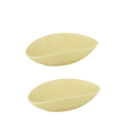 Raki Cove Decorative Porcelain Beige Bowls 25x16x6.5cm 2 Pieces