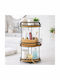 Corner Floor Bathroom Shelf Wooden 27x20x63cm