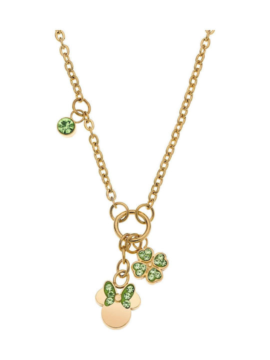 Disney Necklace From Gold Plated Steel With Zircon
