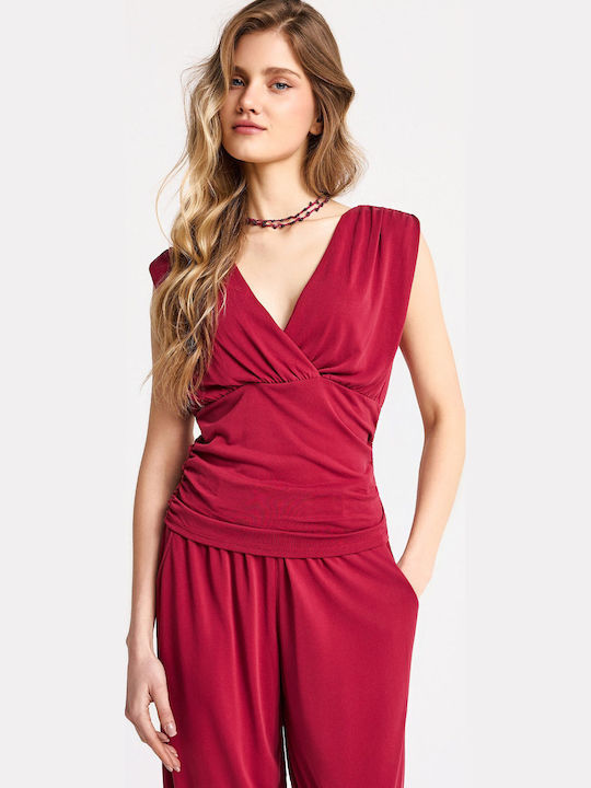 Funky Buddha Women's Sleeveless Blouse with V N...