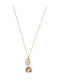 Oxette Necklace Gold Plated Silver with Green Zircon