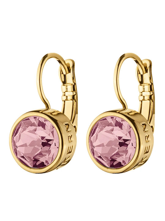 Dyrberg/Kern Dangle Earrings Made of Gold Plated Steel Pink