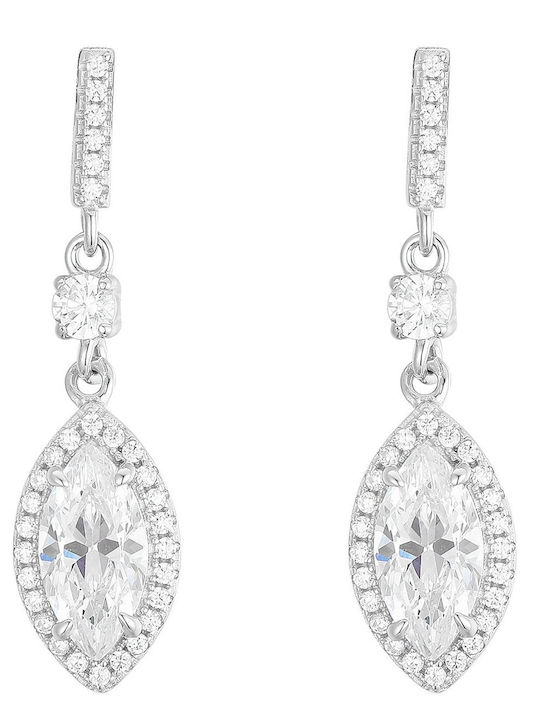 Gloria Hope Silver Dangle Earrings with Stones