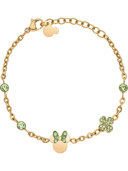 Disney Women's Gold Plated Steel Bracelet with Zircon