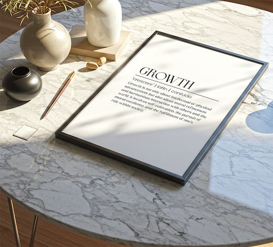 Quote Poster Growth Confucius Pq152 30cm X 40cm Λευκή Ξύλινη Κορνίζα