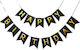 Banner Happy Birthday 100x200 Cm Dimensiune Steag 11.5x16.5 Cm Role De Ață Inclusă Negru