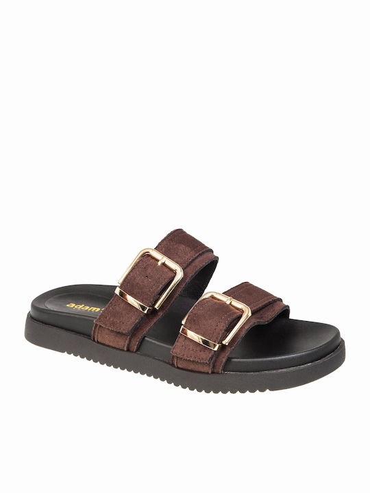 Adam's Shoes Γυναικεία Σανδάλια Flatforms Καφέ