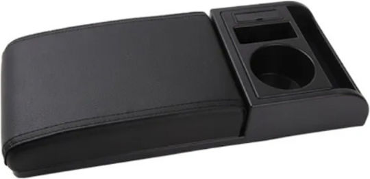 Additional Car Armrest Cup Holder & Storage Space & 2 USB Ports Black Universal