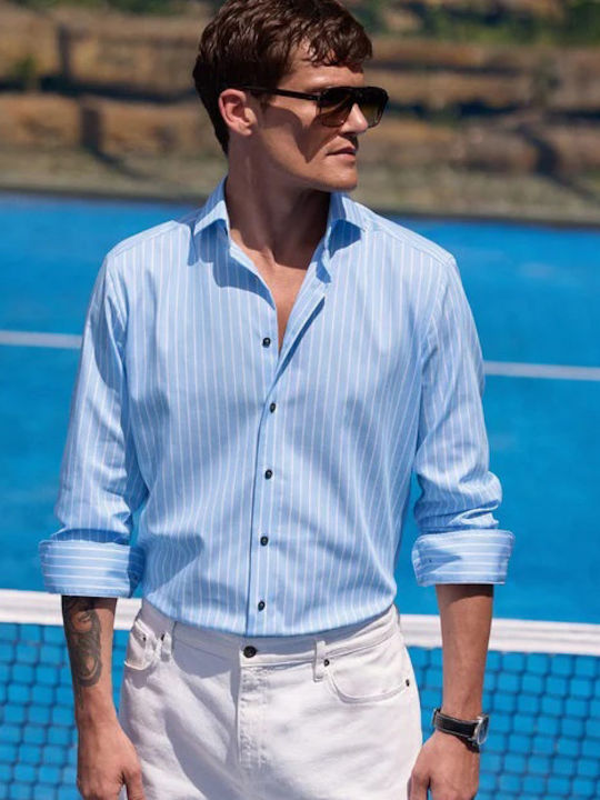 Luxor Long Sleeve Striped Shirt Light Blue