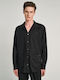 Long Sleeve Overshirt in Regular Fit Black
