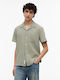 Short Sleeve Linen Shirt Khaki