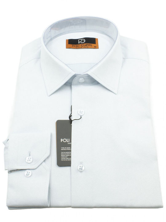 Long Sleeve Shirt in Wide Line Light Blue