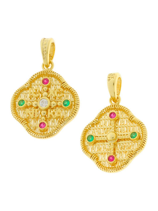 Senzio Belibasakis Charm Talisman Konstantin mit Steinen aus 9K Gold mit Zirkon
