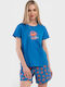 Vienetta Secret Summer Women's Blue Pyjama Set