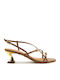 Leder Damen Sandalen Tabac Braun