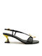 Damen Sandalen Schwarz Leder