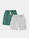Kids Fabric Shorts/Bermuda Green Grey