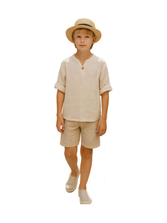 Serafino Kids Fabric Shorts/Bermuda Beige