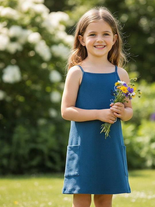 Girls Sleeveless Dress Petrol
