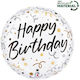 18"" White Balloon Happy Birthday Streamers