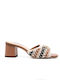 Women's Mules with Chunky High Heel in White Color