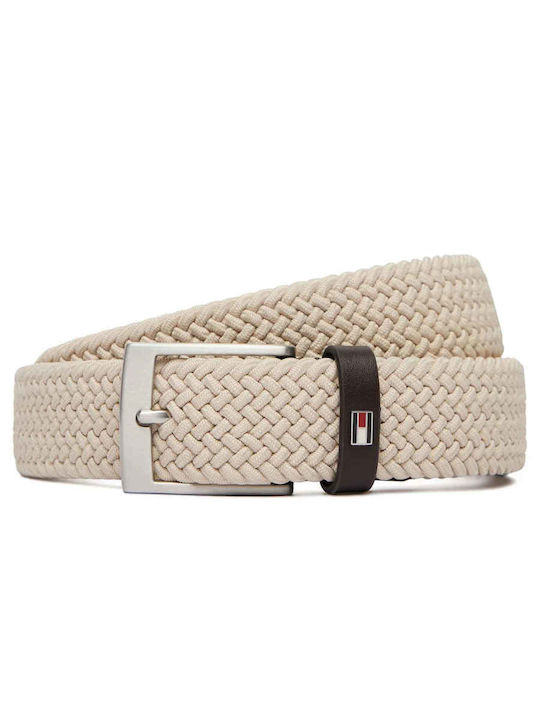 Tommy Hilfiger Men's Fabric Knitted Beige Belt