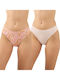 Damen-Slips Brazil 2er Pack Rosa-Koralle