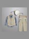 New Life Baptism Suit with Vest for Boys Beige