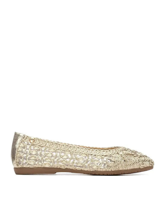 Xti Women's Ballerina Shoes in Gold Colour