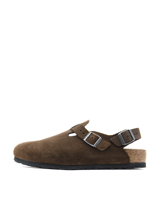 Birkenstock Tokio Δερμάτινα Σαμπό Καφέ